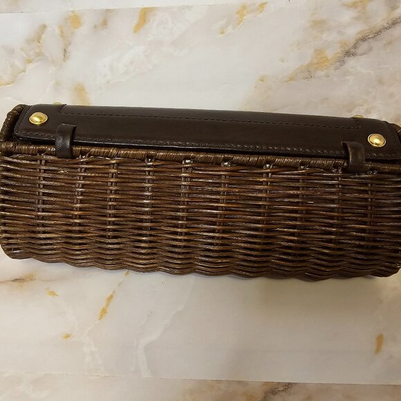 Michael Kors Santorini Wicker/Rattan Leather Clutch - Picture 3 of 10